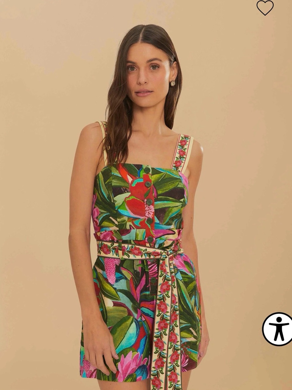 FARM RIO Jardin De Reve Romper Floral NWT
